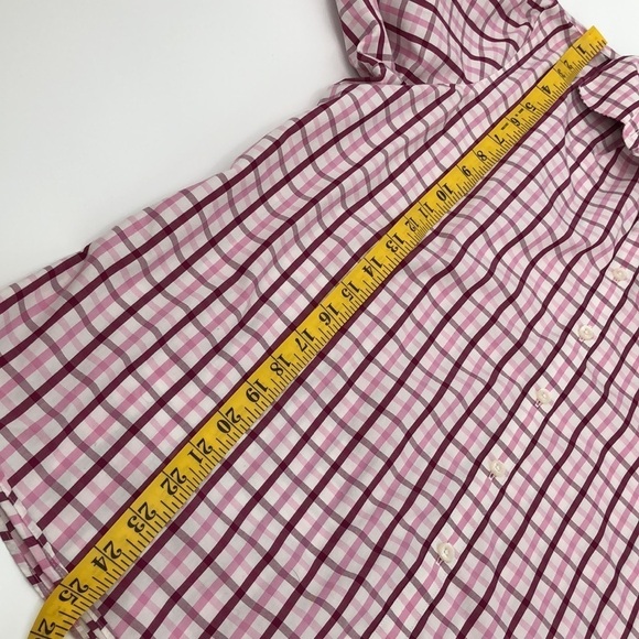 Lands’ Ens No Iron 100% Supima Cotton Size 14 Button Down Plaid Top Baumwolle - Picture 9 of 11